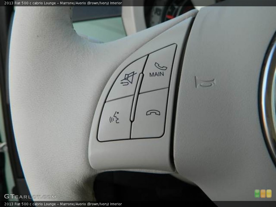 Marrone/Avorio (Brown/Ivory) Interior Controls for the 2013 Fiat 500 c cabrio Lounge #75300248