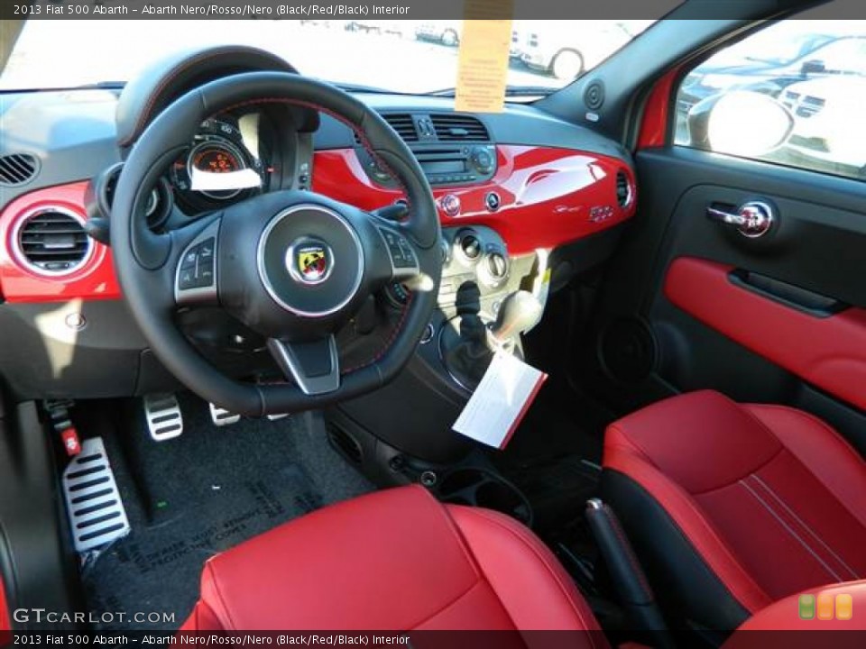 Abarth Nero/Rosso/Nero (Black/Red/Black) Interior Prime Interior for the 2013 Fiat 500 Abarth #75300475