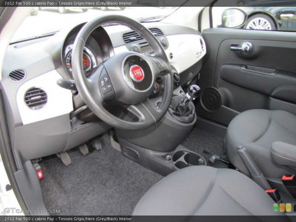 Tessuto Grigio/Nero (Grey/Black) Interior Prime Interior for the 2012 Fiat 500 c cabrio Pop #75311607