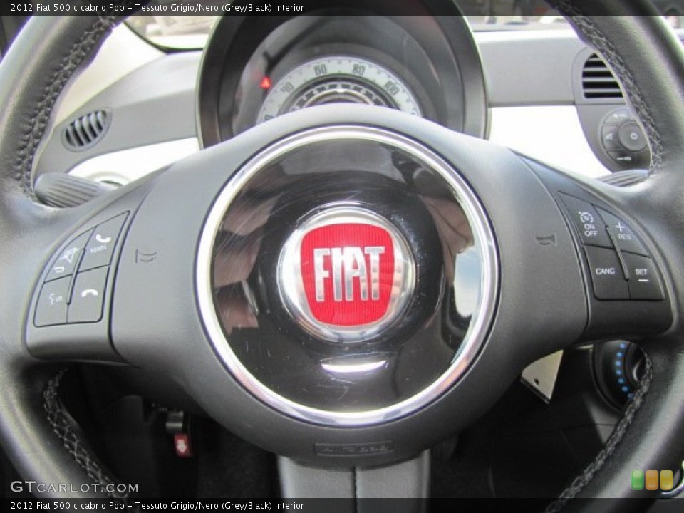 Tessuto Grigio/Nero (Grey/Black) Interior Controls for the 2012 Fiat 500 c cabrio Pop #75311613