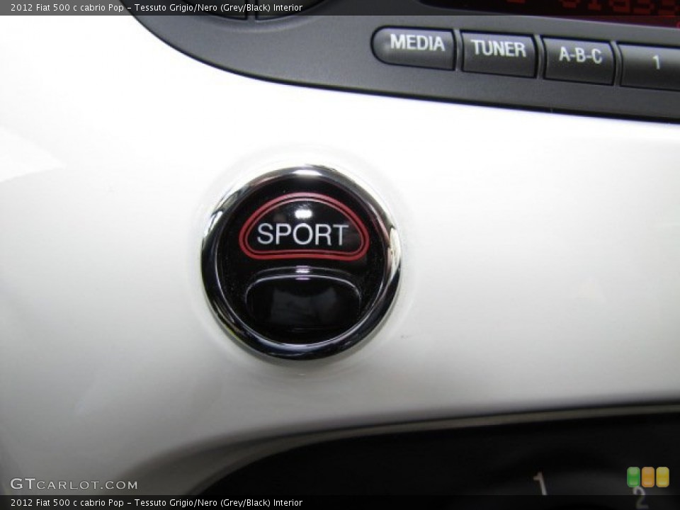 Tessuto Grigio/Nero (Grey/Black) Interior Controls for the 2012 Fiat 500 c cabrio Pop #75311625