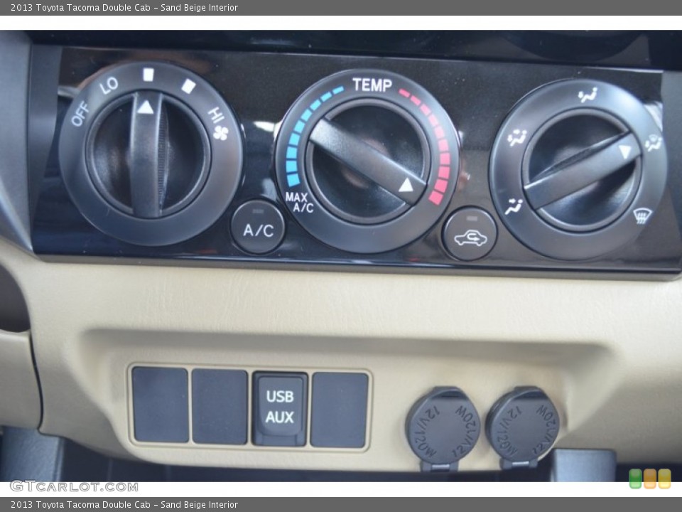 Sand Beige Interior Controls for the 2013 Toyota Tacoma Double Cab #75315588