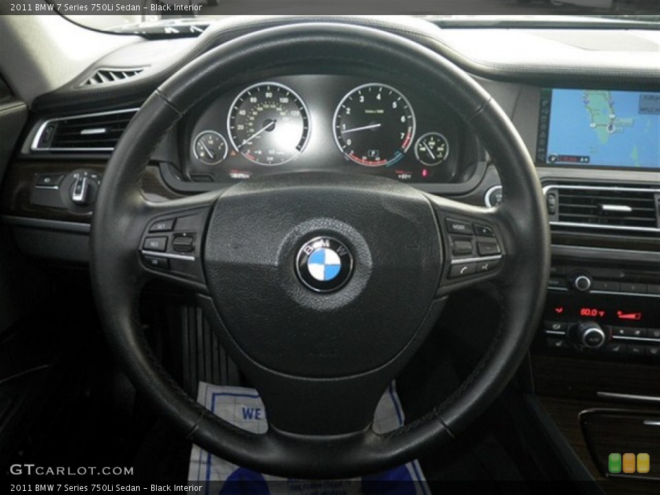 Black Interior Steering Wheel for the 2011 BMW 7 Series 750Li Sedan #75318532