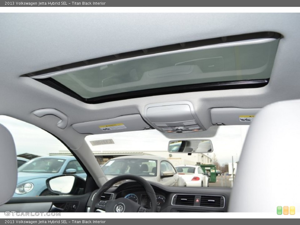 Titan Black Interior Sunroof for the 2013 Volkswagen Jetta Hybrid SEL #75323583