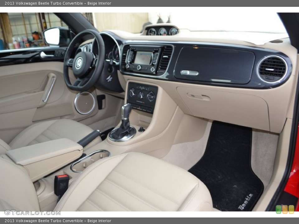 Beige Interior Dashboard for the 2013 Volkswagen Beetle Turbo Convertible #75325056