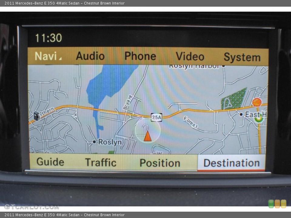 Chestnut Brown Interior Navigation for the 2011 Mercedes-Benz E 350 4Matic Sedan #75329322
