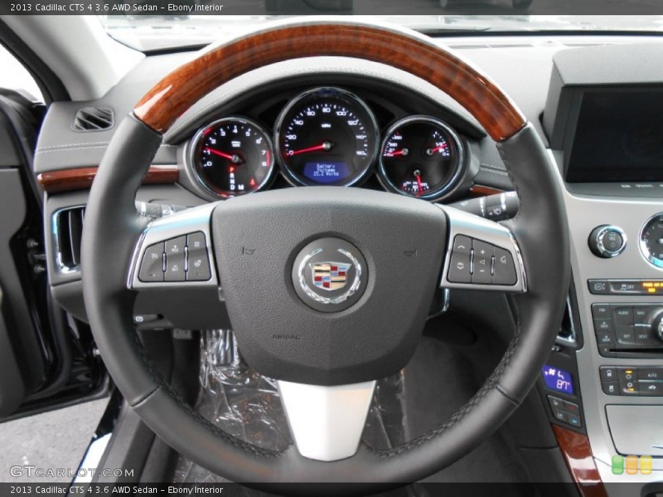 Ebony Interior Steering Wheel for the 2013 Cadillac CTS 4 3.6 AWD Sedan #75330374