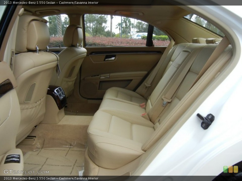 Cashmere/Savanna Interior Rear Seat for the 2013 Mercedes-Benz S 550 Sedan #75337330