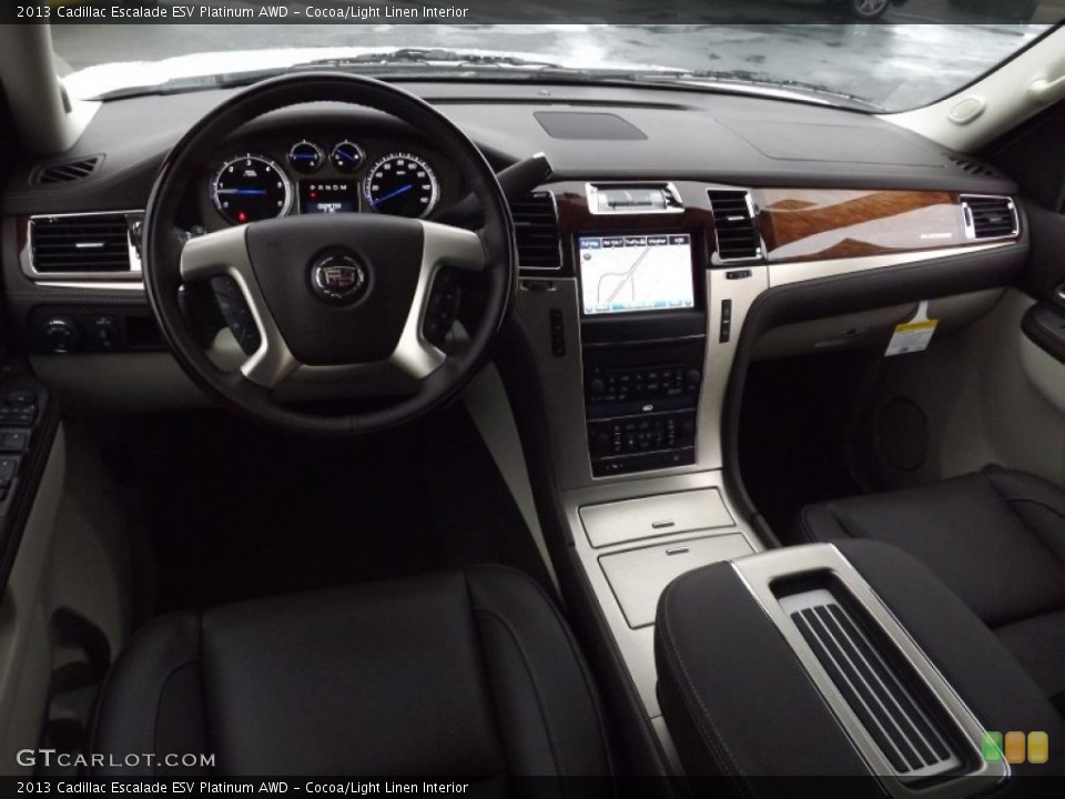 Cocoa/Light Linen Interior Dashboard for the 2013 Cadillac Escalade ESV Platinum AWD #75340060