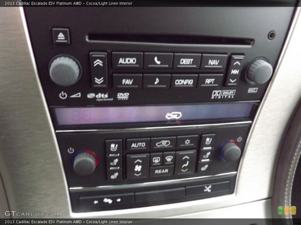 Cocoa/Light Linen Interior Controls for the 2013 Cadillac Escalade ESV Platinum AWD #75340096