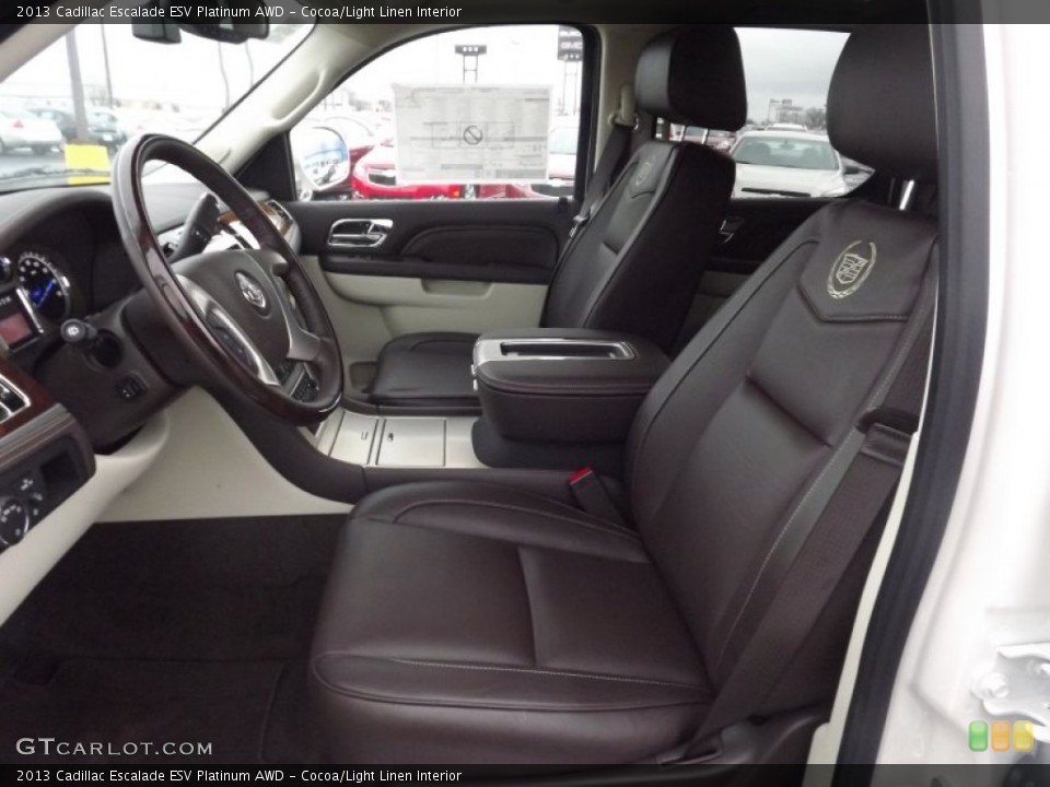 Cocoa/Light Linen Interior Front Seat for the 2013 Cadillac Escalade ESV Platinum AWD #75340117