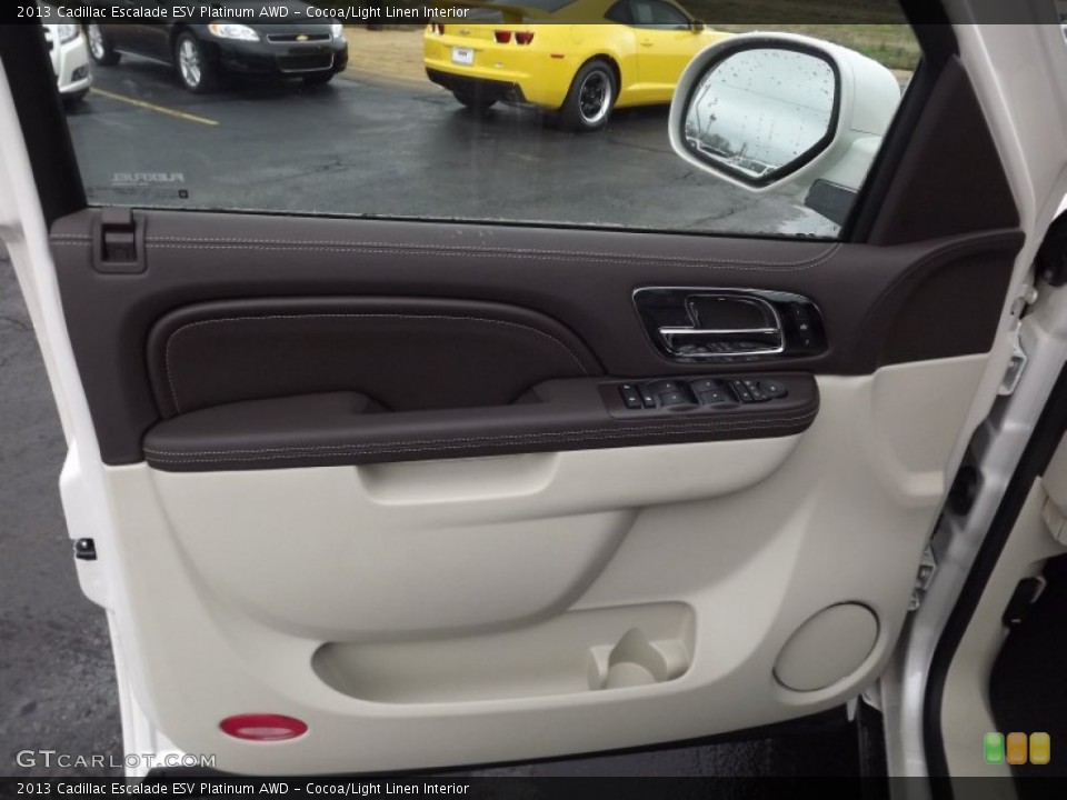 Cocoa/Light Linen Interior Door Panel for the 2013 Cadillac Escalade ESV Platinum AWD #75340144