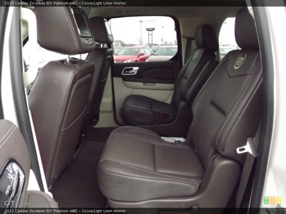Cocoa/Light Linen Interior Rear Seat for the 2013 Cadillac Escalade ESV Platinum AWD #75340174