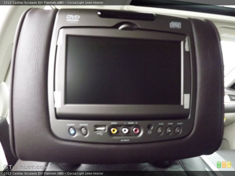 Cocoa/Light Linen Interior Entertainment System for the 2013 Cadillac Escalade ESV Platinum AWD #75340198