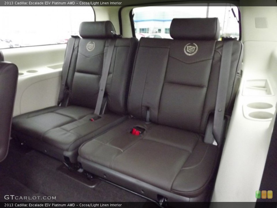 Cocoa/Light Linen Interior Rear Seat for the 2013 Cadillac Escalade ESV Platinum AWD #75340252