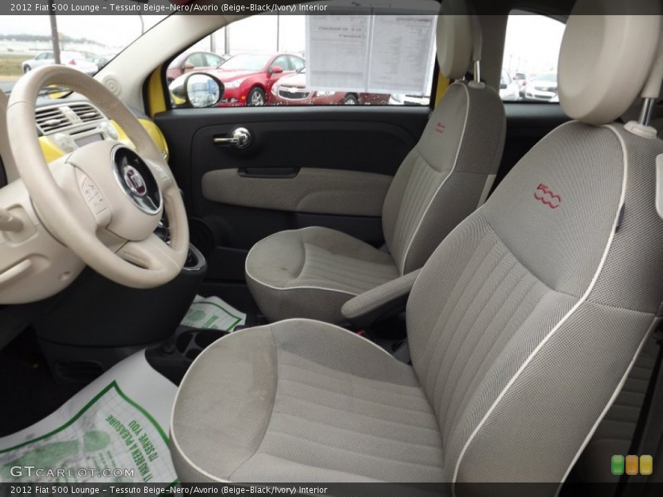 Tessuto Beige-Nero/Avorio (Beige-Black/Ivory) Interior Front Seat for the 2012 Fiat 500 Lounge #75346669