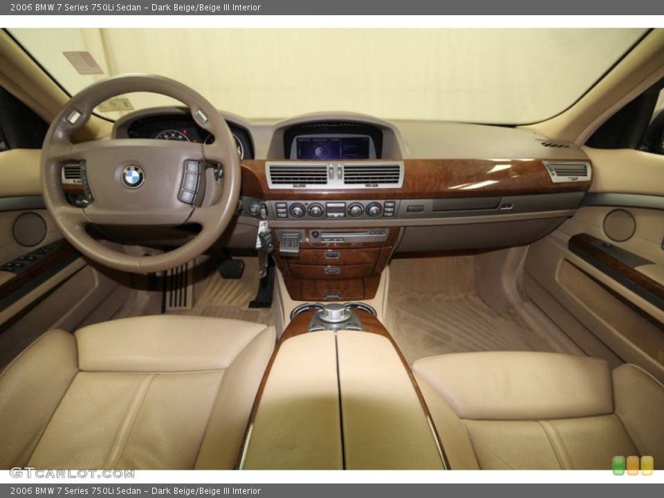 Dark Beige/Beige III Interior Dashboard for the 2006 BMW 7 Series 750Li Sedan #75349953