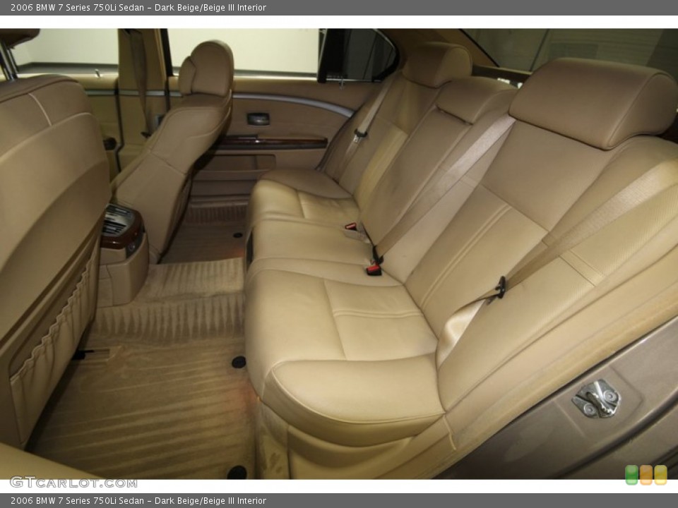 Dark Beige/Beige III Interior Rear Seat for the 2006 BMW 7 Series 750Li Sedan #75350065