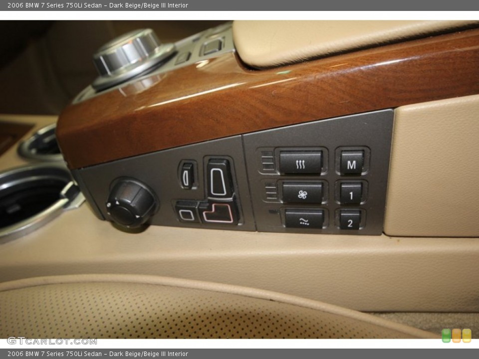 Dark Beige/Beige III Interior Controls for the 2006 BMW 7 Series 750Li Sedan #75350098