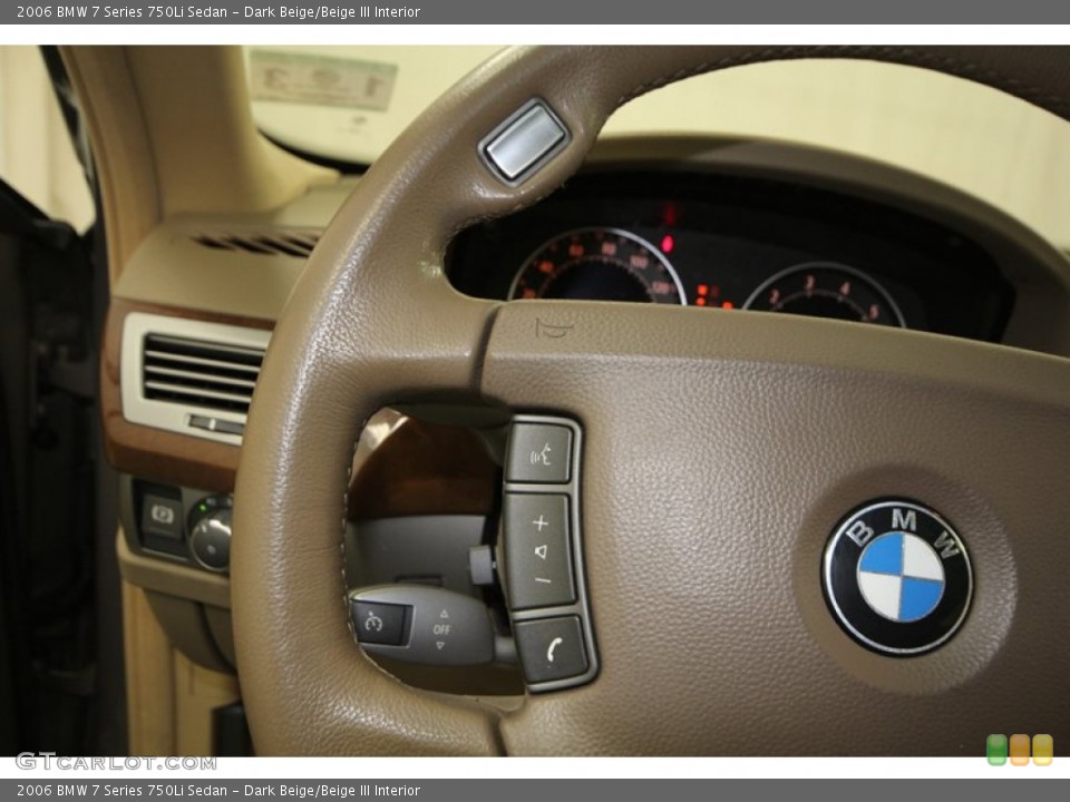 Dark Beige/Beige III Interior Controls for the 2006 BMW 7 Series 750Li Sedan #75350209