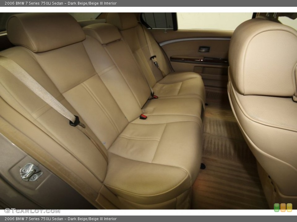 Dark Beige/Beige III Interior Rear Seat for the 2006 BMW 7 Series 750Li Sedan #75350410