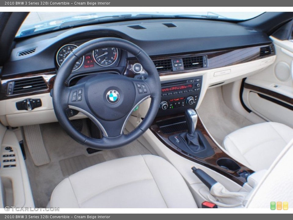 Cream Beige Interior Prime Interior for the 2010 BMW 3 Series 328i Convertible #75362695