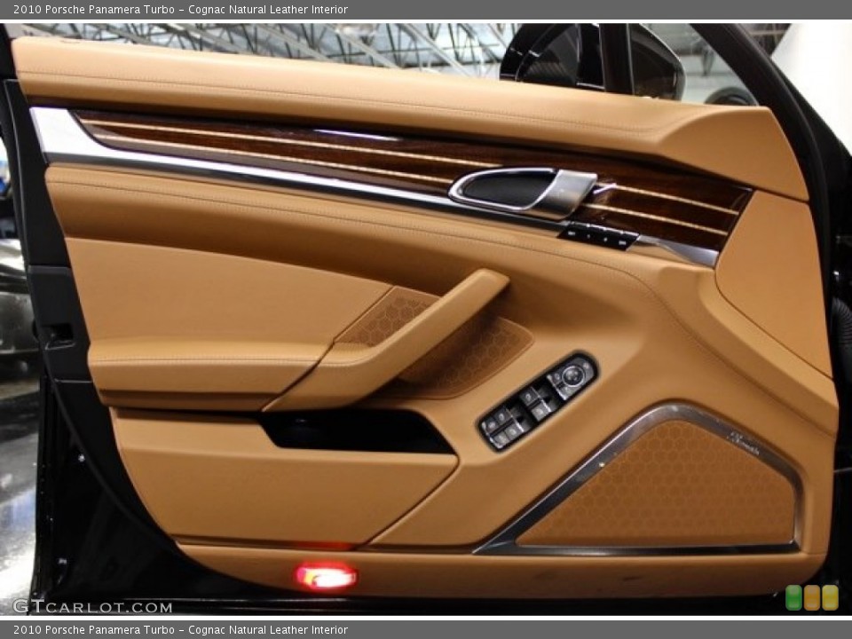 Cognac Natural Leather Interior Door Panel for the 2010 Porsche Panamera Turbo #75364127