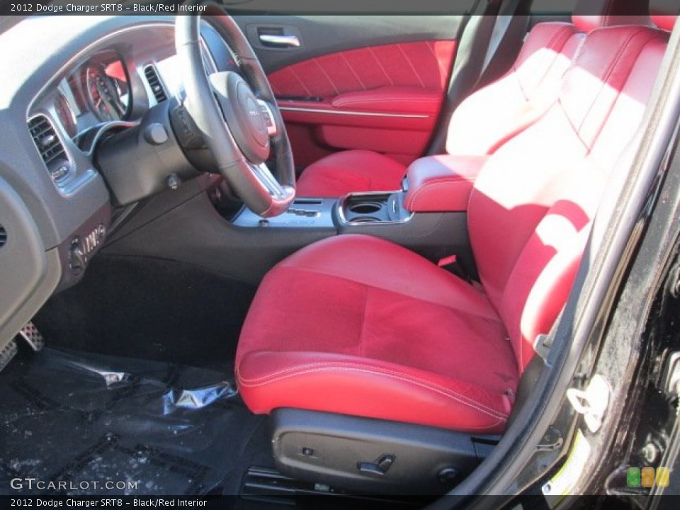 Black/Red Interior Front Seat for the 2012 Dodge Charger SRT8 #75364295