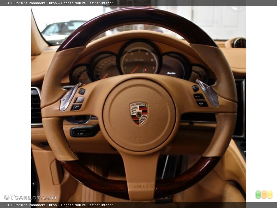 Cognac Natural Leather Interior Steering Wheel for the 2010 Porsche Panamera Turbo #75364317