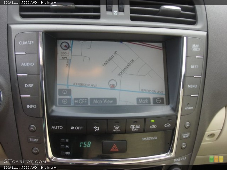 Ecru Interior Navigation for the 2009 Lexus IS 250 AWD #75366926