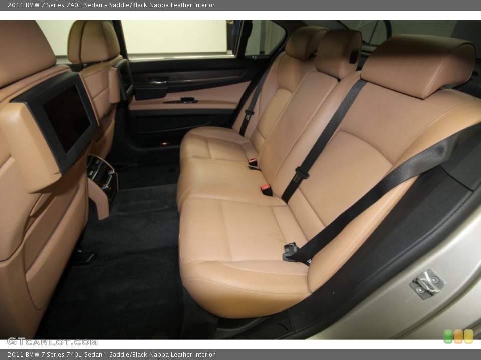 Saddle/Black Nappa Leather Interior Rear Seat for the 2011 BMW 7 Series 740Li Sedan #75367163