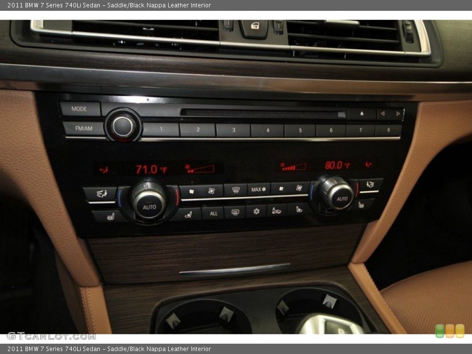 Saddle/Black Nappa Leather Interior Controls for the 2011 BMW 7 Series 740Li Sedan #75367319