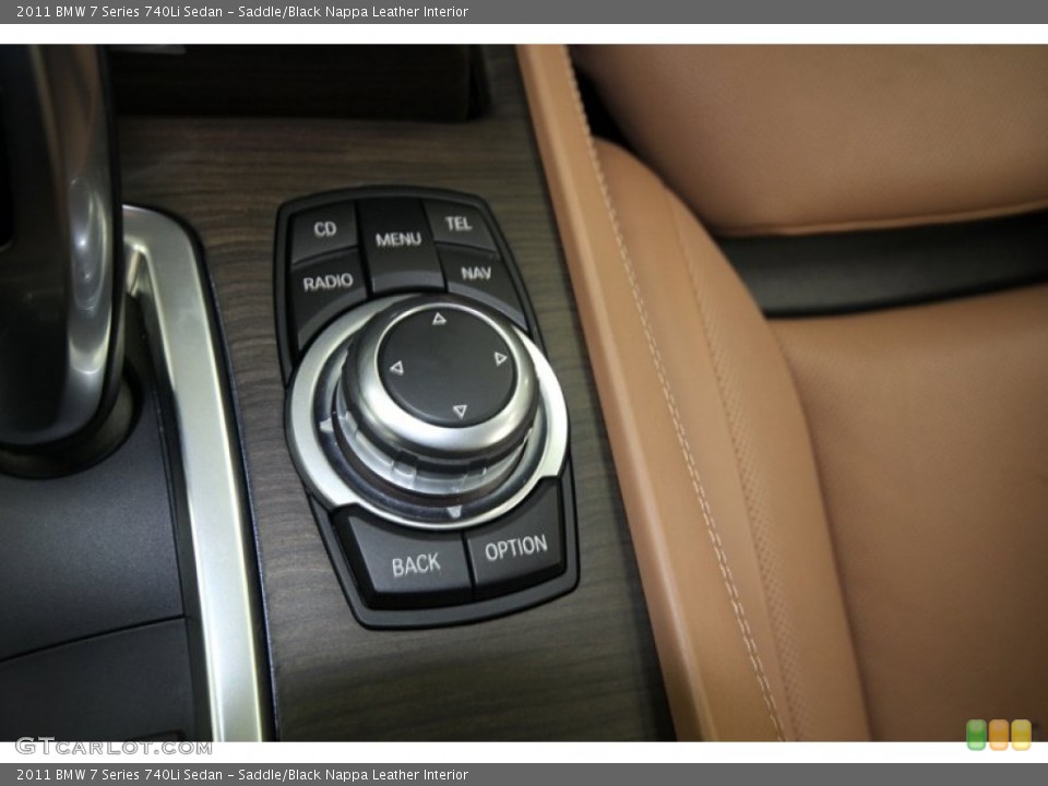 Saddle/Black Nappa Leather Interior Controls for the 2011 BMW 7 Series 740Li Sedan #75367346