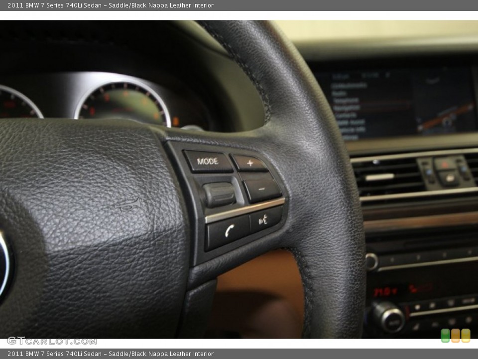 Saddle/Black Nappa Leather Interior Controls for the 2011 BMW 7 Series 740Li Sedan #75367400