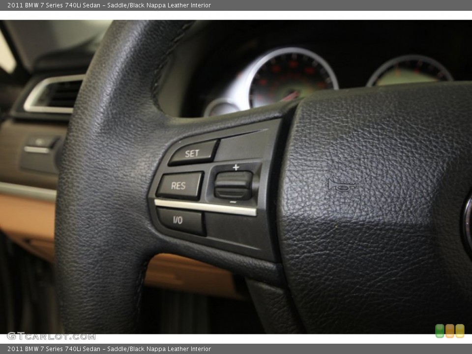 Saddle/Black Nappa Leather Interior Controls for the 2011 BMW 7 Series 740Li Sedan #75367414