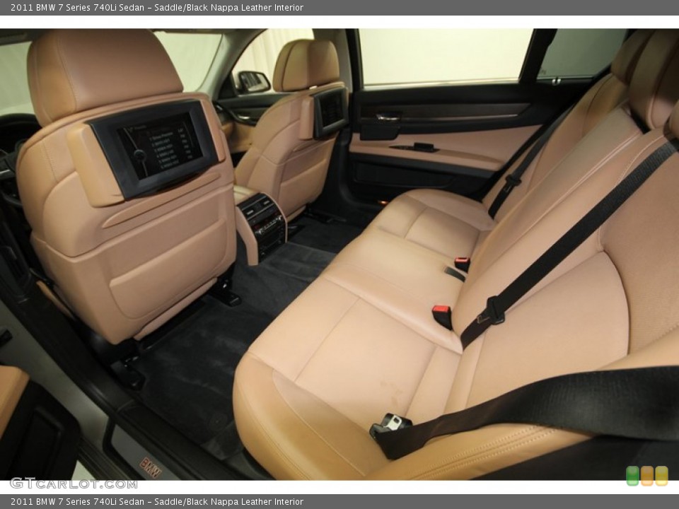 Saddle/Black Nappa Leather Interior Rear Seat for the 2011 BMW 7 Series 740Li Sedan #75367445
