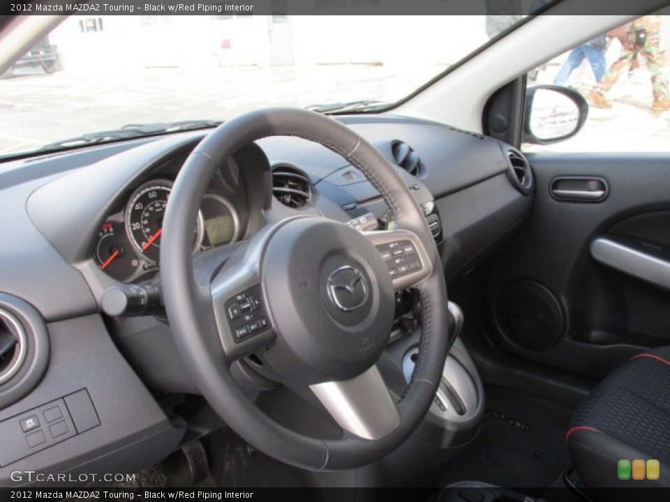 Black w/Red Piping Interior Steering Wheel for the 2012 Mazda MAZDA2 Touring #75374299