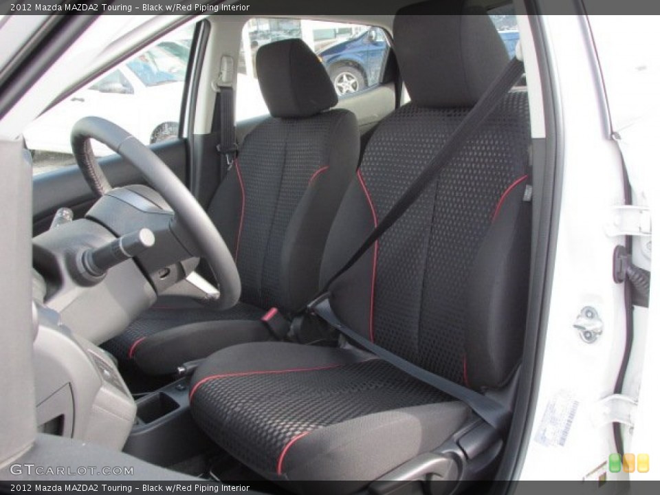 Black w/Red Piping Interior Front Seat for the 2012 Mazda MAZDA2 Touring #75374326