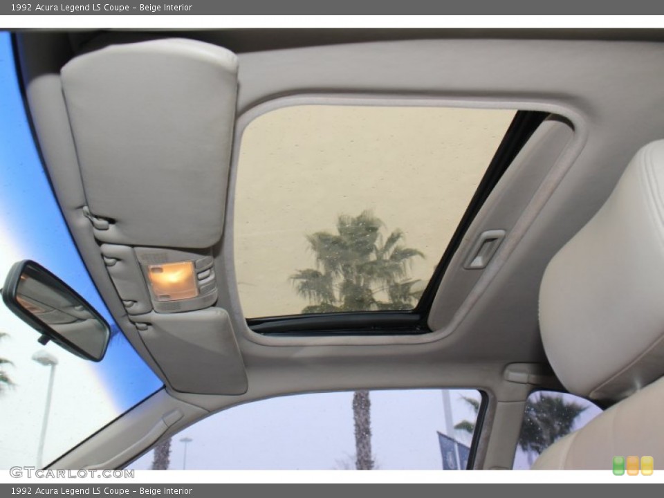 Beige Interior Sunroof for the 1992 Acura Legend LS Coupe #75374807