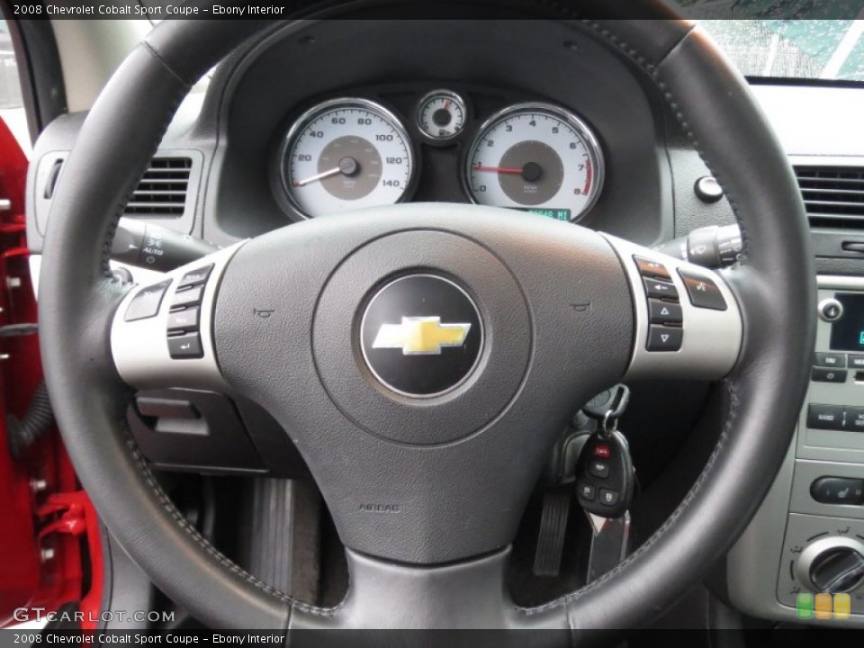 Ebony Interior Steering Wheel for the 2008 Chevrolet Cobalt Sport Coupe #75376940