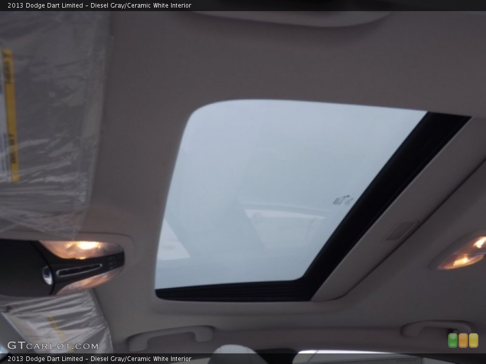 Diesel Gray/Ceramic White Interior Sunroof for the 2013 Dodge Dart Limited #75378946