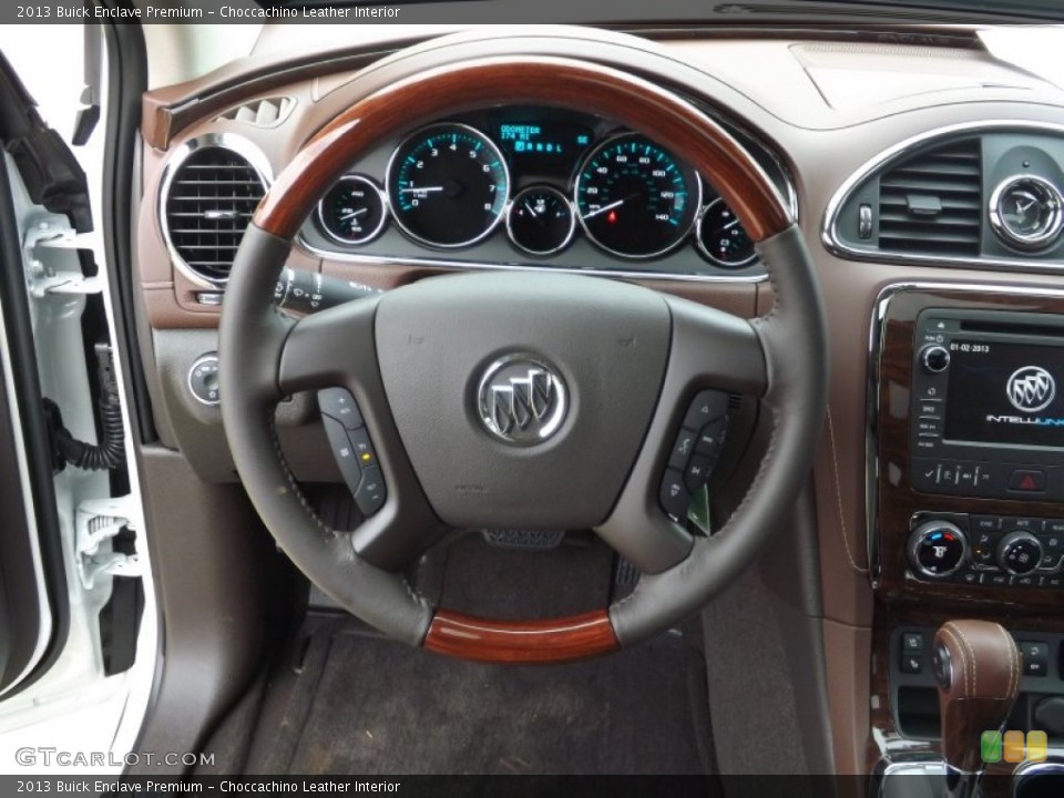 Choccachino Leather Interior Steering Wheel for the 2013 Buick Enclave Premium #75379844