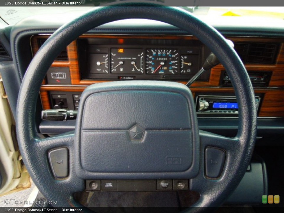 Blue Interior Steering Wheel for the 1993 Dodge Dynasty LE Sedan #75384475