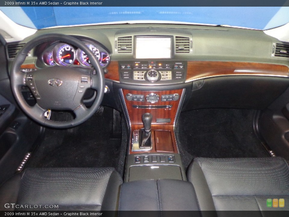 Graphite Black Interior Dashboard for the 2009 Infiniti M 35x AWD Sedan #75389174