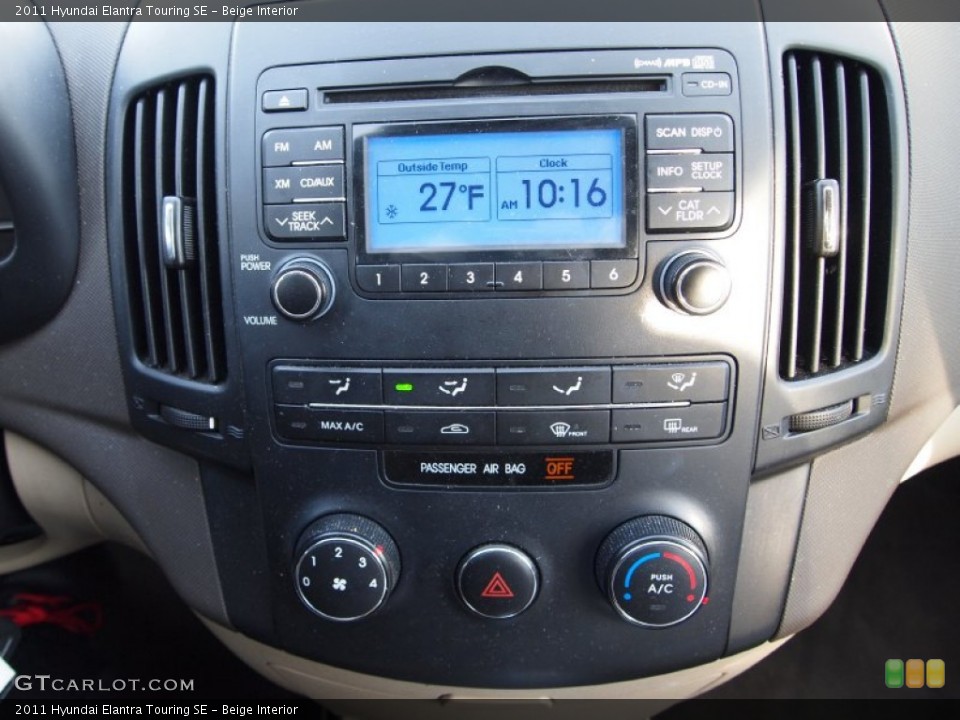 Beige Interior Controls for the 2011 Hyundai Elantra Touring SE #75397971