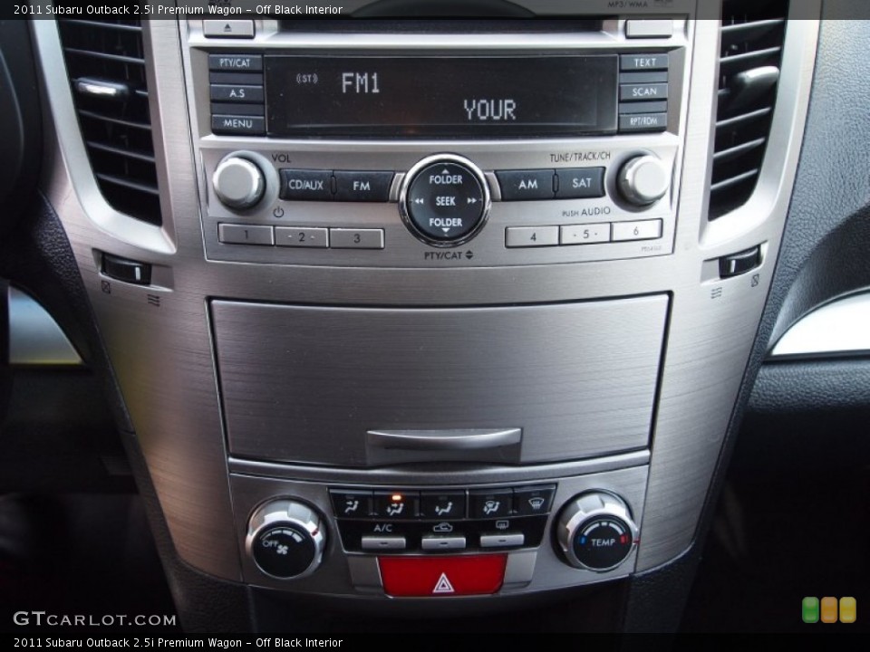 Off Black Interior Controls for the 2011 Subaru Outback 2.5i Premium Wagon #75398511