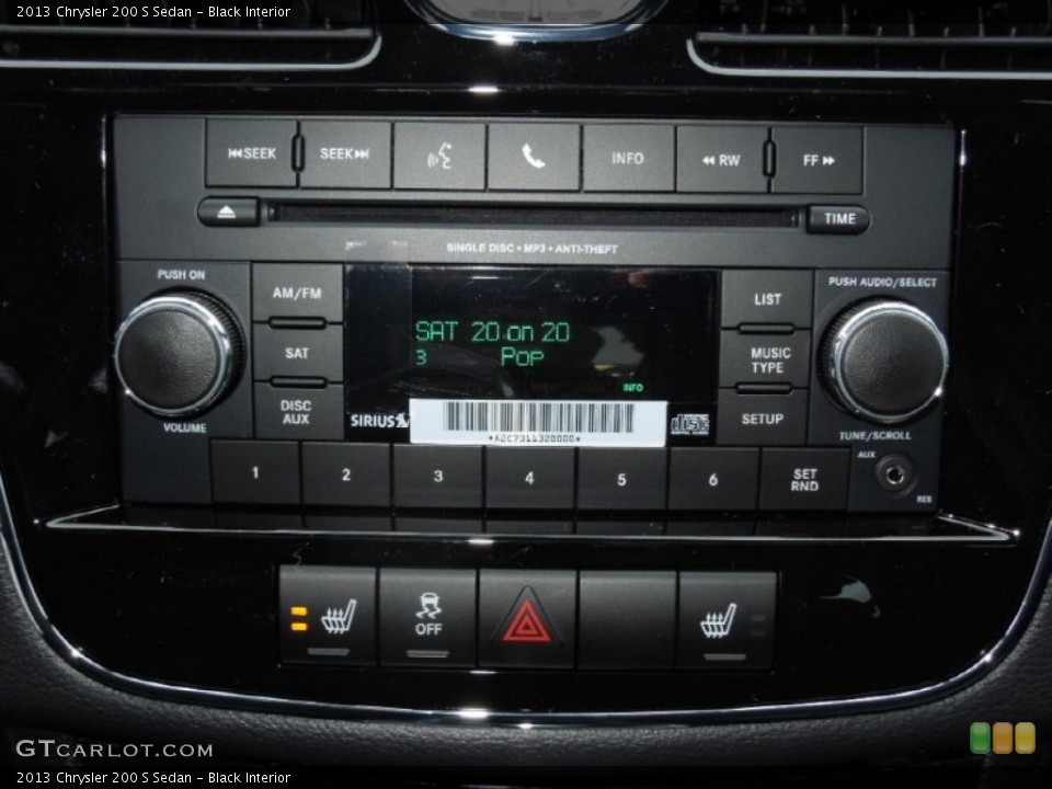 Black Interior Audio System for the 2013 Chrysler 200 S Sedan #75398901
