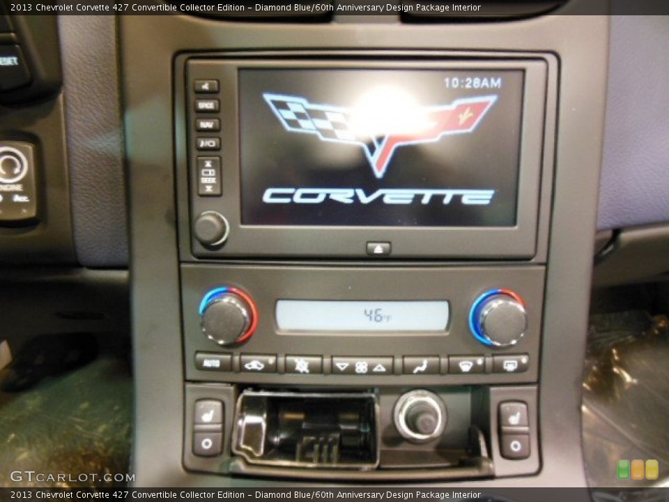 Diamond Blue/60th Anniversary Design Package Interior Controls for the 2013 Chevrolet Corvette 427 Convertible Collector Edition #75410091