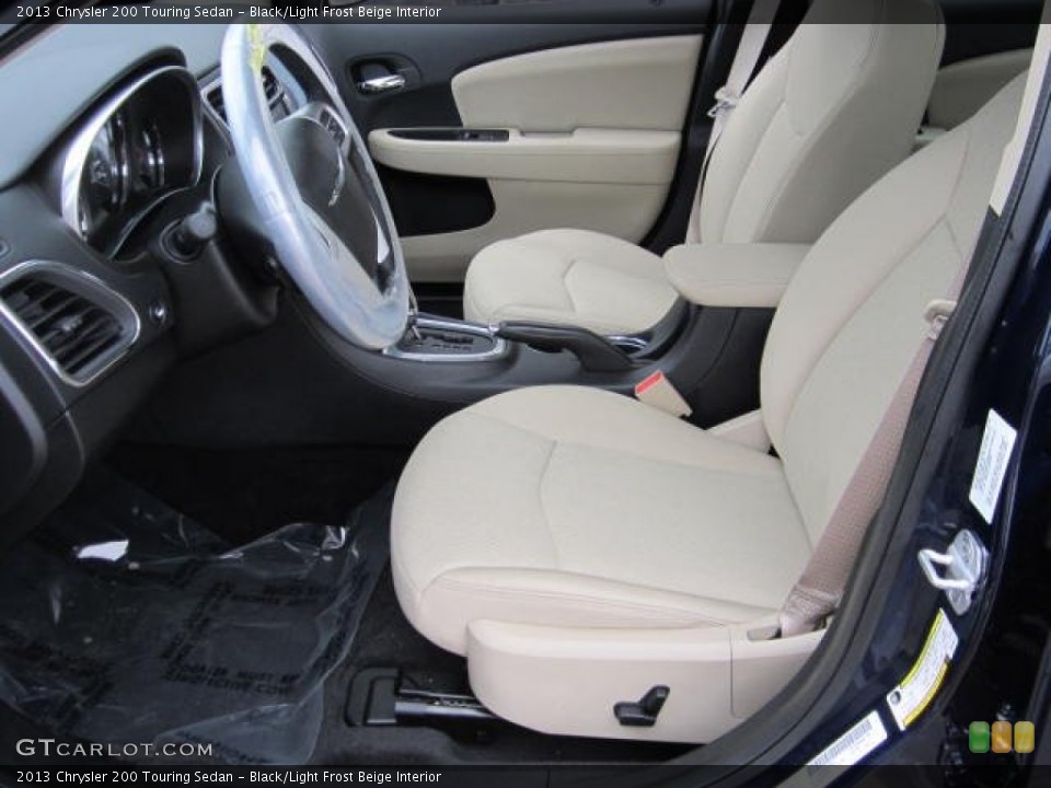 Black/Light Frost Beige Interior Front Seat for the 2013 Chrysler 200 Touring Sedan #75417479