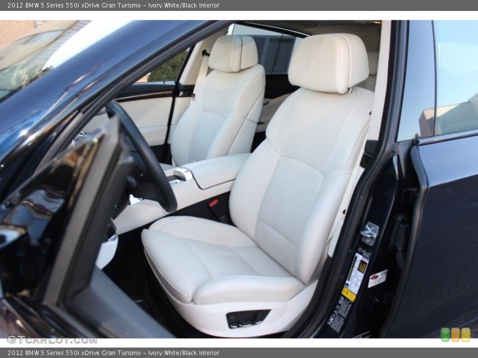 Ivory White/Black Interior Front Seat for the 2012 BMW 5 Series 550i xDrive Gran Turismo #75424419